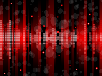 Royalty Free Clipart Image of a Glowing Red Striped Background
